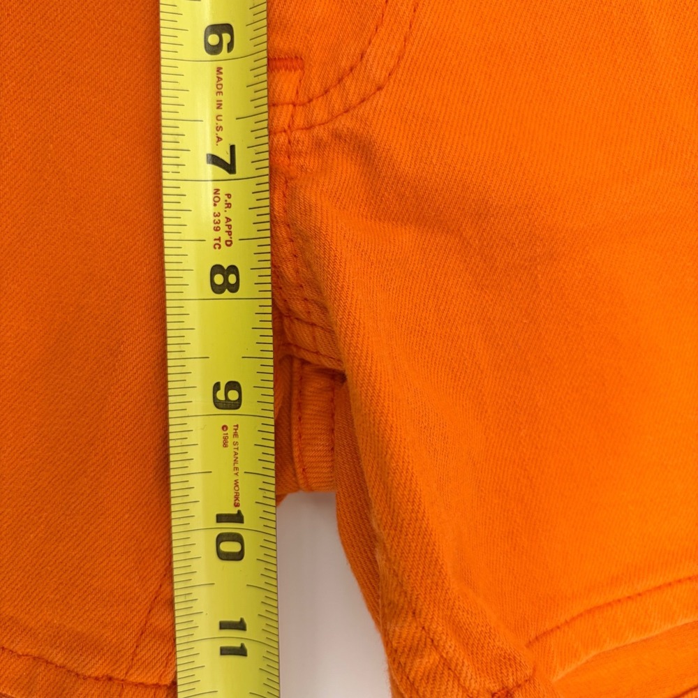 Ralph Lauren Sport Denim Shorts Size 29 Orange Stretch Cotton Summer Preppy - Picture 5 of 6